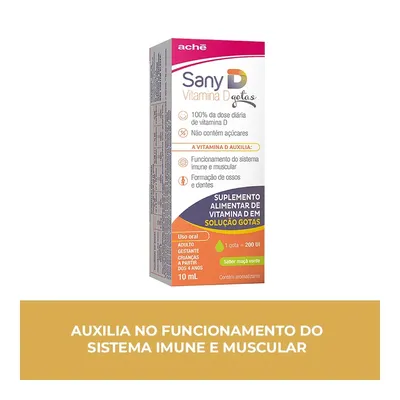 Sany D Vitamina D 200UI Maçã Verde líquido 10ml - ACHÉ 